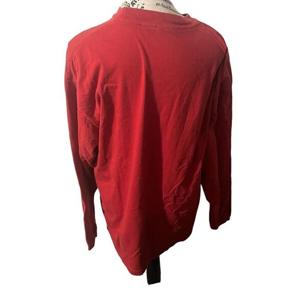 Vtg Mickey & Minnie Embroidered Pocket Love Flowers Long Sleeve Red Womens Large - Picture 5 of 16